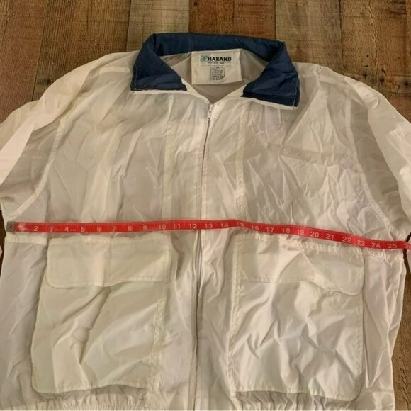 Haband Vintage white and blue full zip windbreaker XXL - Picture 4 of 5